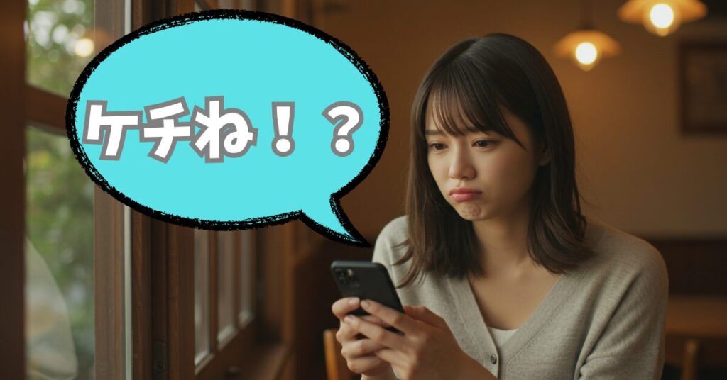 スマホを見てがっかりする女性