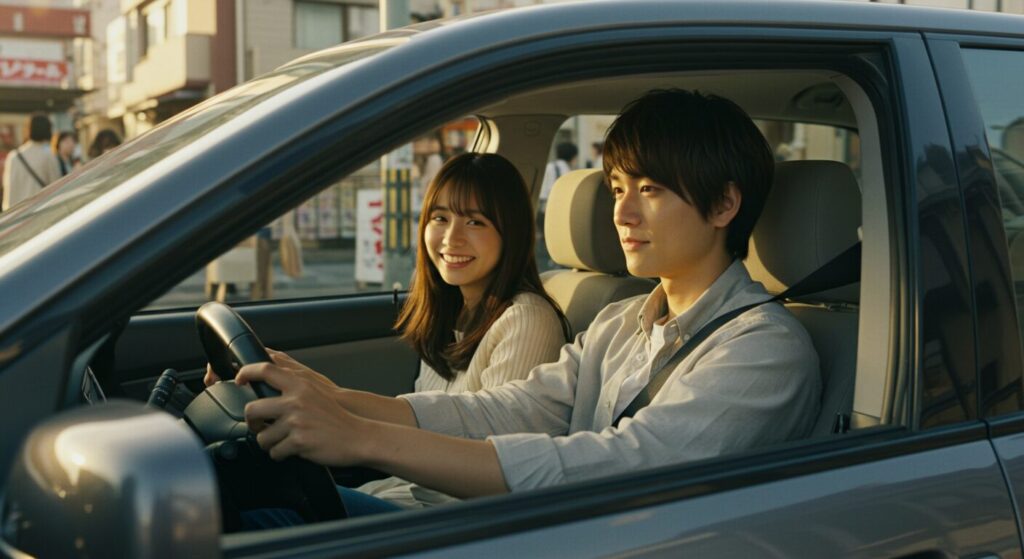 ドライブを楽しむ男女