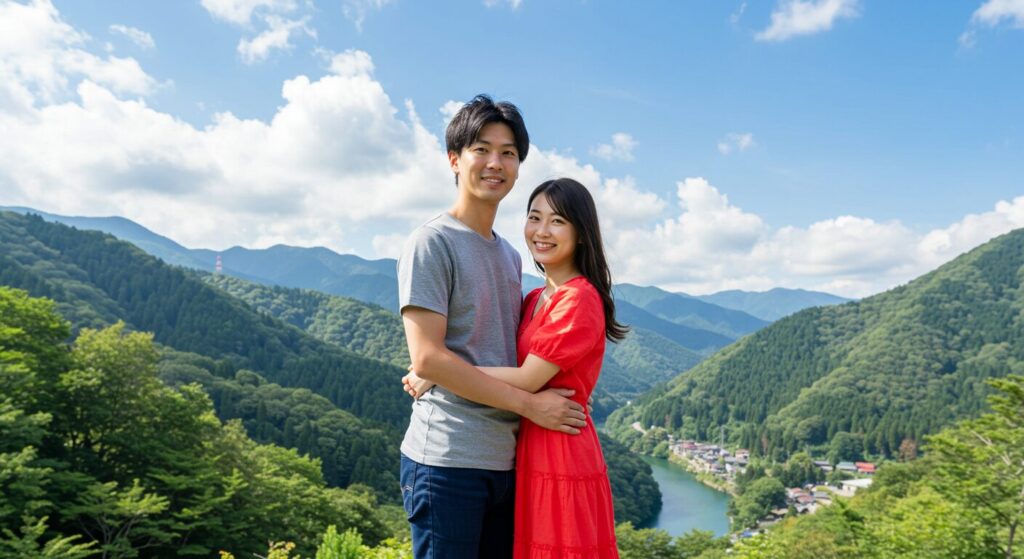 仲良しカップル男女