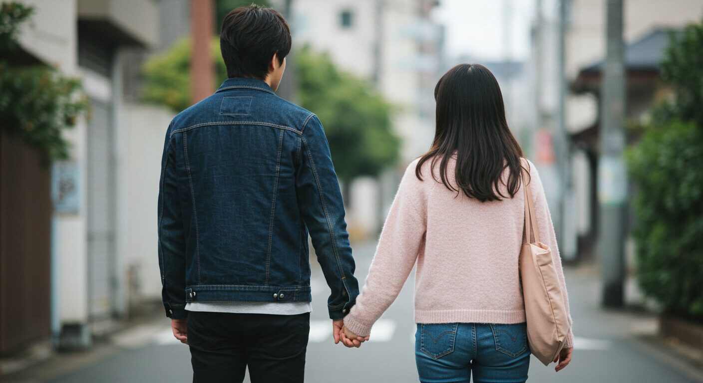 手をつないでいる男女