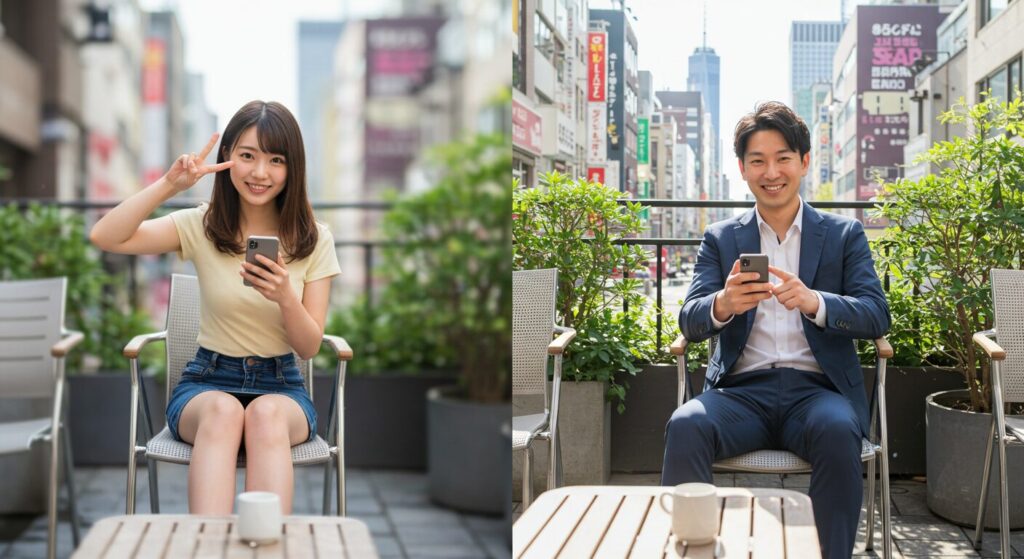 カップルでライン