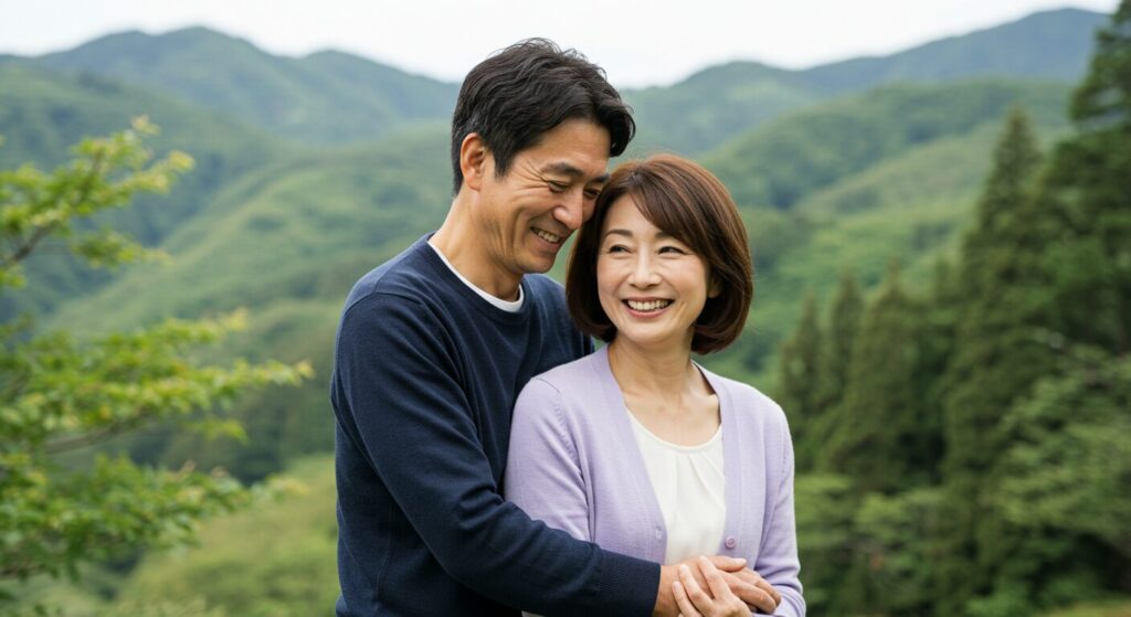 仲のいい60代のカップル