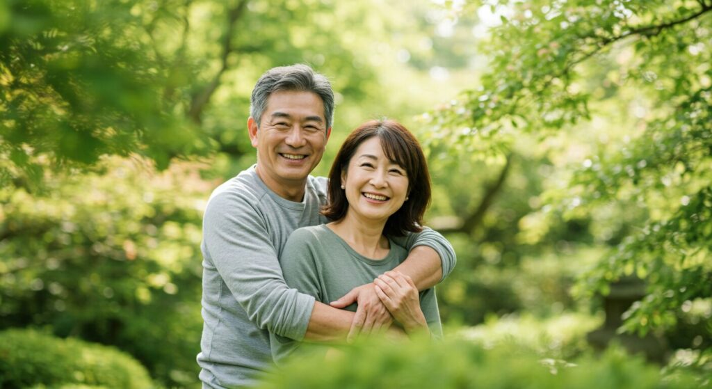 仲のいい60代のカップル