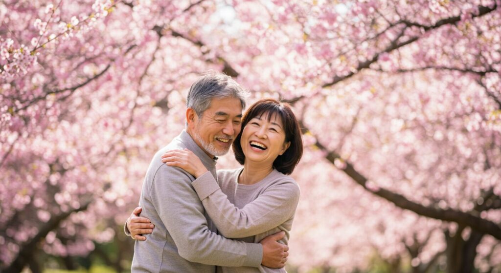 仲のいい60代のカップル