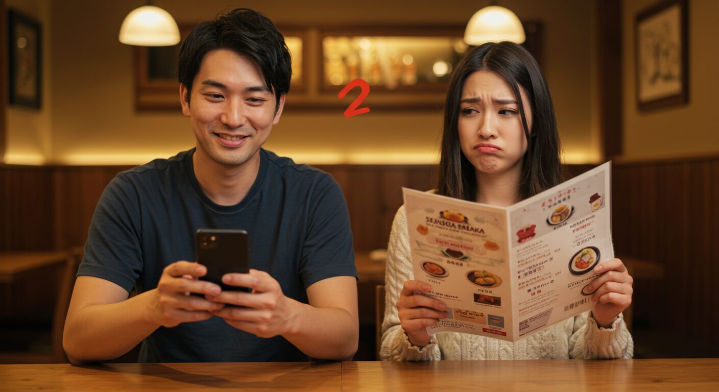 スマホ男性に困っている女性