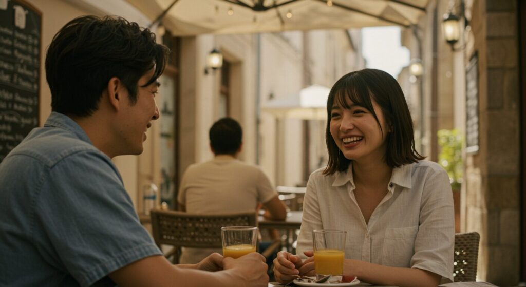 会話を楽しむ男女