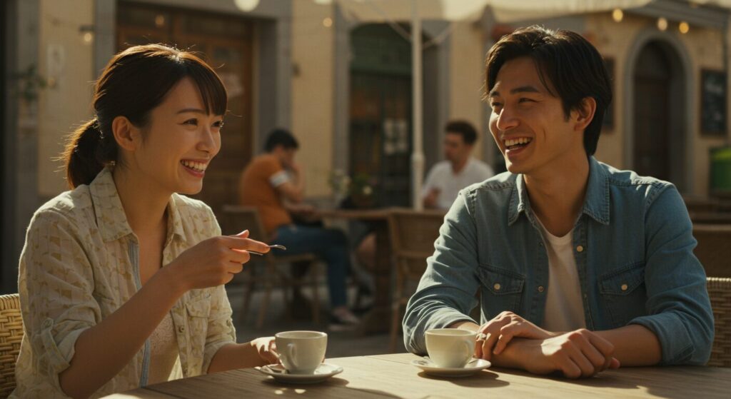 会話を楽しむ男女