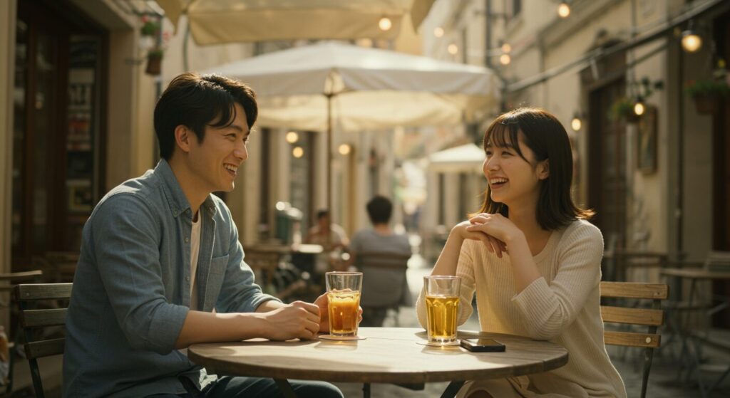 会話を楽しむ男女