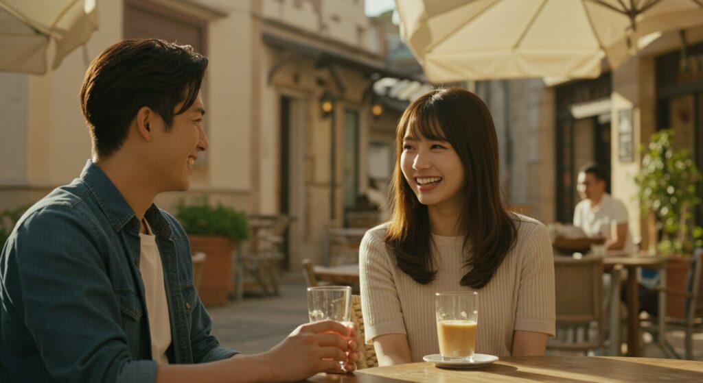 会話を楽しむ男女