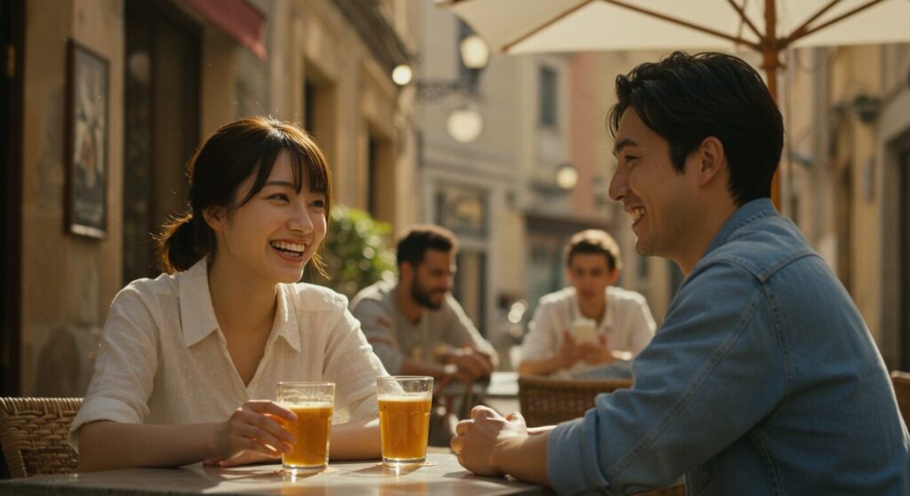 会話を楽しむ男女