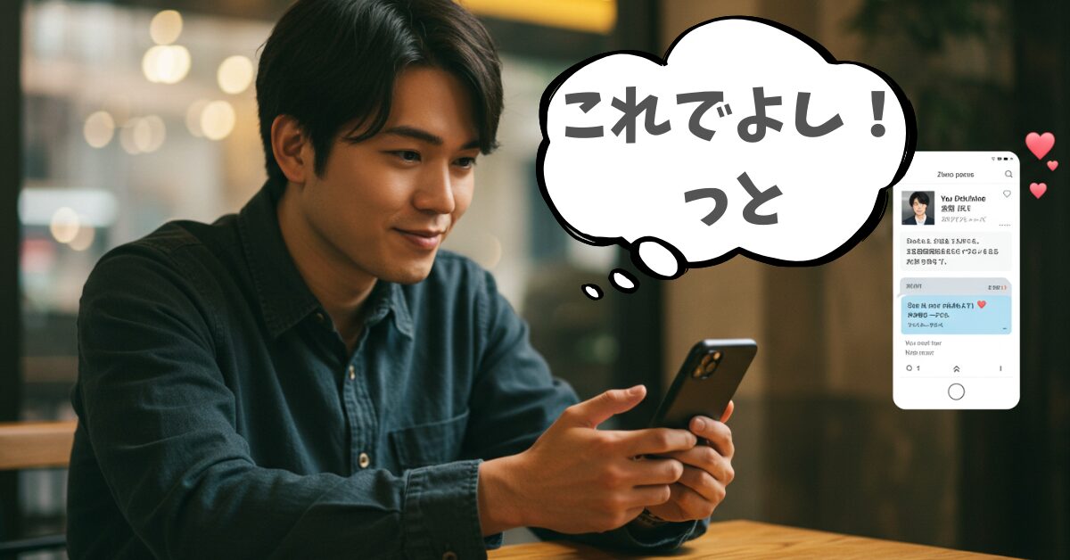 メールを打っている男性