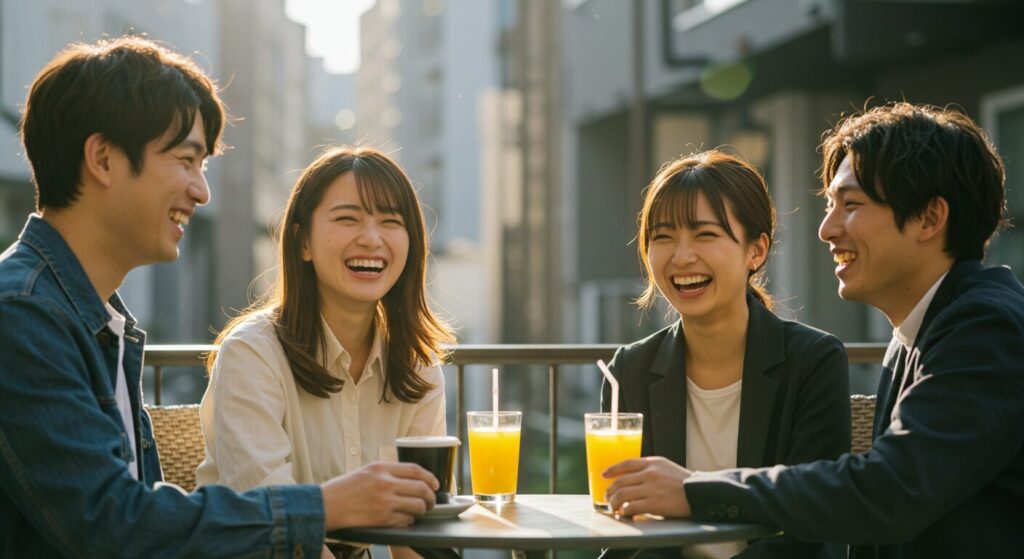 複数人で楽しそうにお見合い