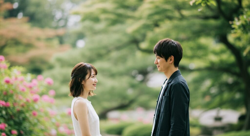 見つめ合う男女